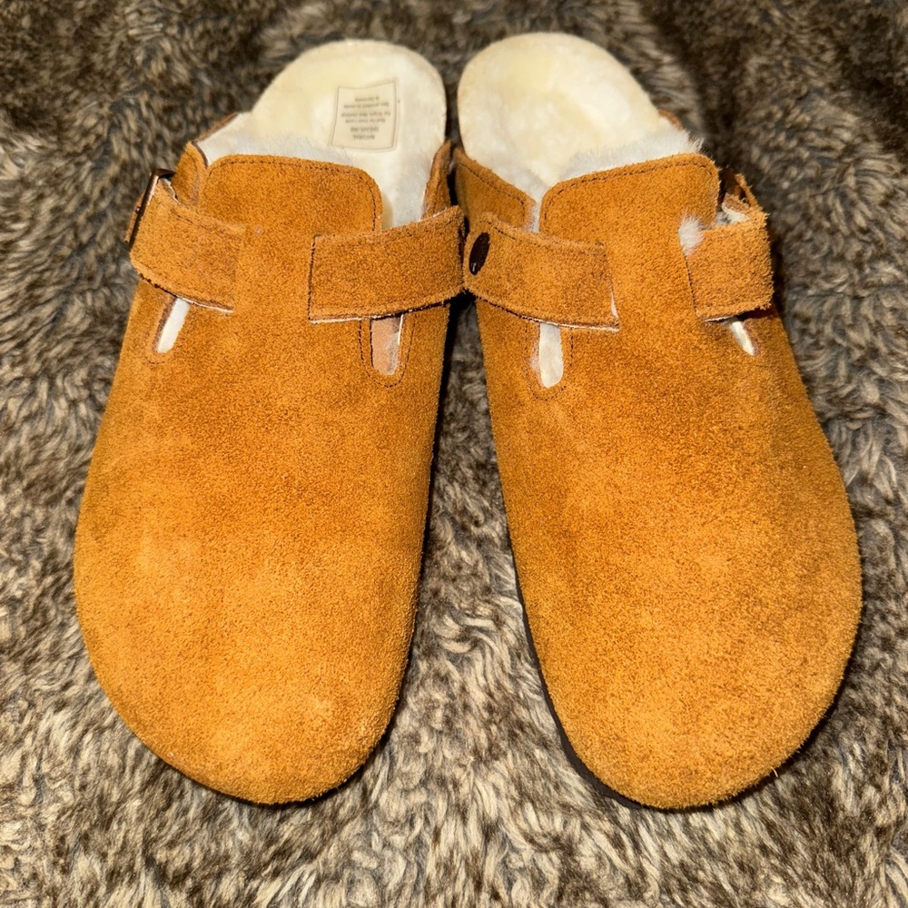 Birkenstock Boston shearling clogs    - mink/ Tan Suede